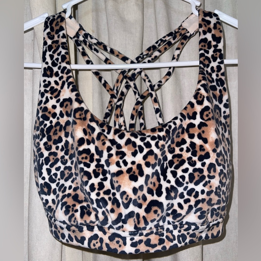 Victorious Secret Velour Cheetah Print Sports Bra Size S